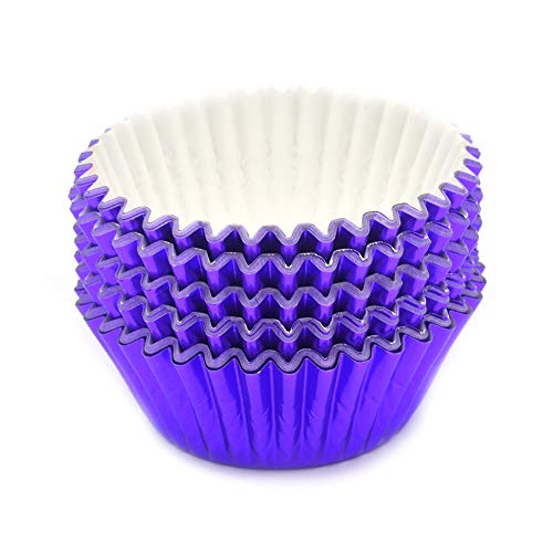 Image of Standard Purple Foil Cupcake Liners Muffin Baking Cups for Party and More, 100-Count