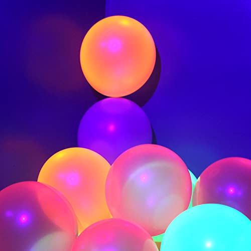 110 Pack Colored Uv Neon Balloons Glow Balloons Neon Party Decorations Glow In The Dark Party Supplies Balloons Black Light Neon Latex Fluorescent Balloons For Kids Birthday Glow Party Decoration #TOP6