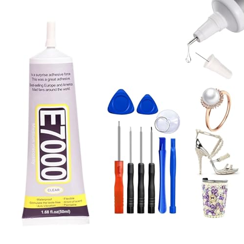 Colle Forte E7000 Ecran Smartphone Réparation, Glue Smartphone avec outils de réparation, Colle B7000 pour Ecran Tactile B 7000 Glue