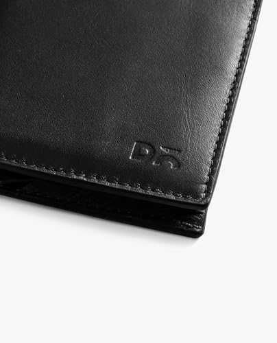 Image of DailyObjects Black Even Bi-Fold Wallet | Men | Premium Design | Full-Grain Leather | Gents Wallet Branded | Handcrafted | Guys | Card Holder | Dedicated Sleeve | Flap Pocket