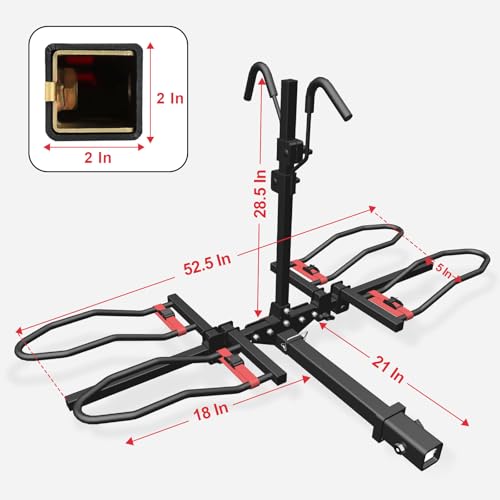 FORWODE Bike Rack Hitch for Car, 200 LB 2-Bike Racks with Coded Lock, Wobble Free Smart Tilting Hitch Mount Bike Rack for 2 Inch Receiver, Bike Carrier Fits Up to 5 Inch Fat Tire Electric Bike for Car by FORWODE - Image 3