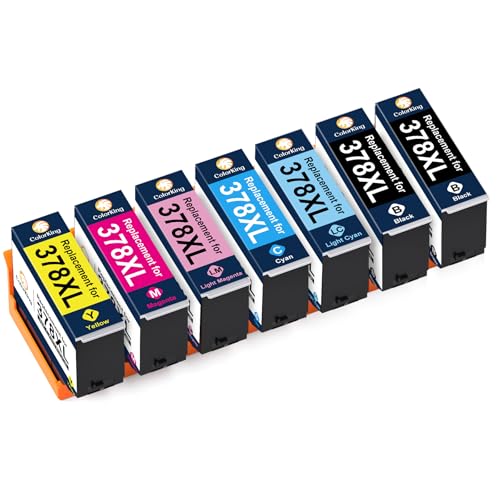 ColorKing Ink Cartridges Compatible for Epson 378 Ink Cartridges Compatible for Epson XP 8700 Printer Ink Cartridges XP-8500 XP-8505 XP-8600 XP-8605 (7 Packs)
