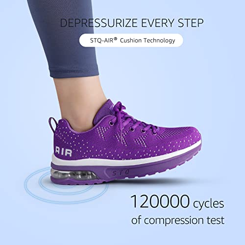 Women's Road Running Sneakers Fashion Sport Air Fitness Workout Gym Jogging Walking Shoes 8 Purple #TOP4