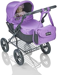 Molly Dolly Dolls Pram - Toy Pram With Adjustable Handle Height - Doll Pram For Girls Age 3-7 Years