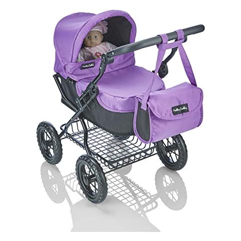 Molly Dolly Dolls Pram - Toy Pram With Adjustable Handle Height - Doll Pram For Girls Age 3-7 Years Cover