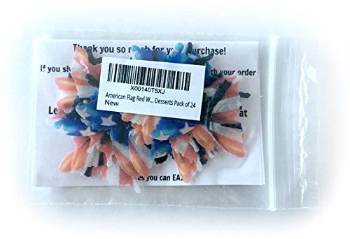 American Flag Red White Blue Wafer Paper Butterflies 1.75 Inch For Decorating Desserts Pack Of 24 #TOP2