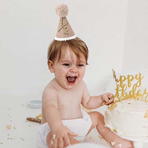 Half Birthday Hat For Baby - 1/2 Birthday Crown Hat,Baby Photo Prop For 6 Month Birthday,Mini Crown Cake Smash (White) #TOP2