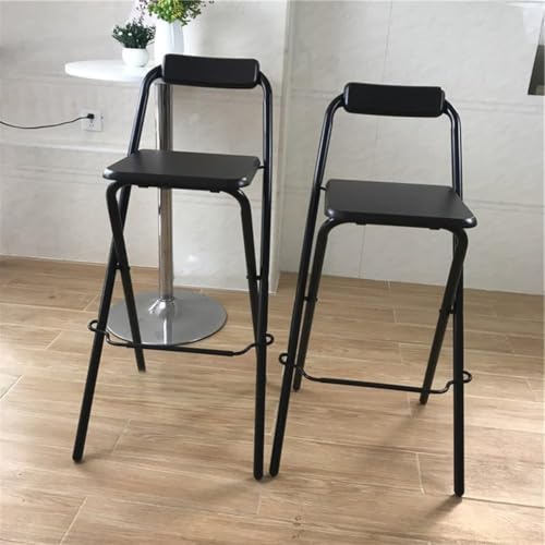 Chaise haute de bar pliante 75 cm XJBTBA en bois de qualité - 3