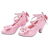 schuhe in rockabilly damen schuhe lolita pumps mit blockabsatz rosa high heels pumps rosa