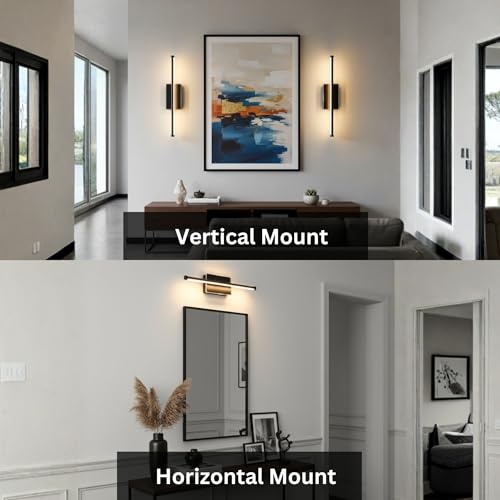 Image of 20-Inch Smart LED Vanity Light Bar | Dual Light Source (10W Main /3W Motion Sensor) | 4 Switch Modes (Incl. Night Light) | 3000K, 1040LM, CRI 90+, Dimmable, ETL (Matte Black)