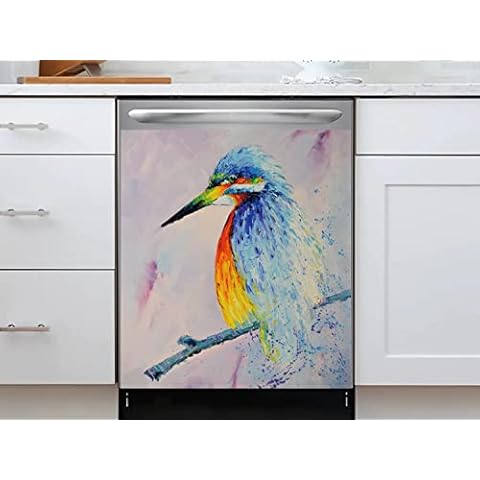 Landscape Painting, Mountain Peak Design Magnetic Dishwasher Door Cover Sheet, Vinyl Decorative Panel Decal for an Instant, Easy Update (23.5 x 26 Inches, Easily Trimmable) (Colour-1) Cover