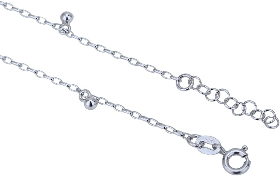Vanbelle Sterling Silver Jewelry - Rhodium Plated with 925 Stamp - Dangling Compass Anklet - Elegant handcrafted Chain Anklet for Women - 9" long + 1" extender - Image 3