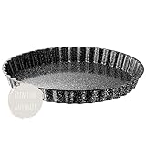 NAKOA Quicheform, Tarteform und Kuchenform - Backform aus Metall Rund 28 cm 4-fach Antihaft-beschichtet mit Wellrand / Pie Form Non Stick - Antihaft-Genie - Made in Germany