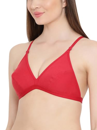 Image of Clovia Women's Cotton Non-Padded Bra in Red