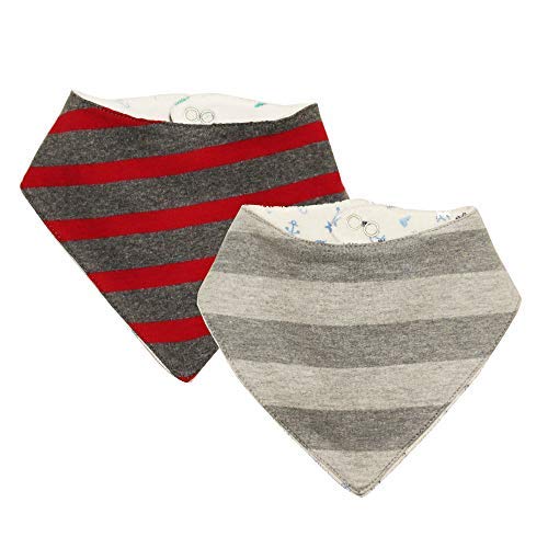 Bavoirs bébé Wildcollect de qualité supérieure en éponge réversible rouge et multicolore