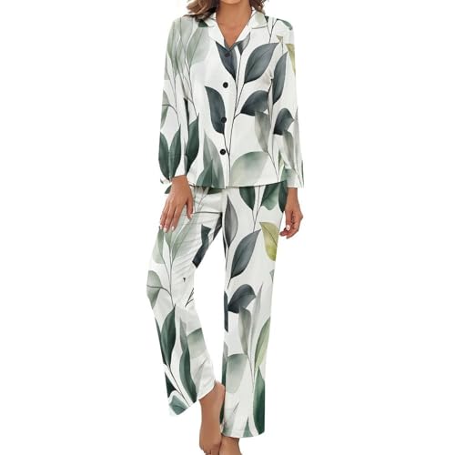 Vêtements de détente femme manche longue boutonnés et légers