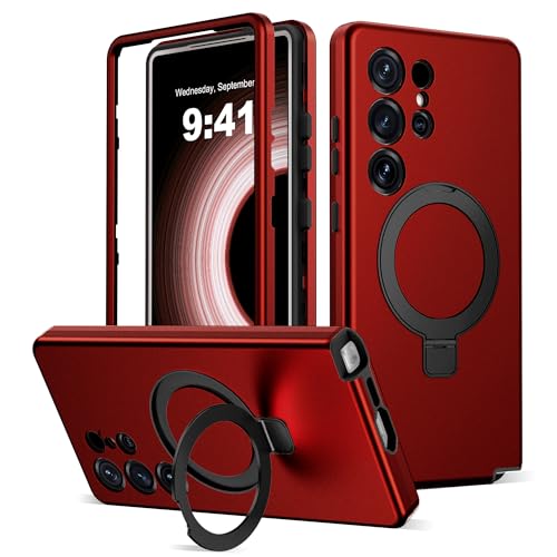 DuiDuiQ Designed for Samsung Galaxy S25 Ultra Case with Magnetic Ring Stand [Compatible with Mag-Safe][Military Grade Drop Protection][Build in Kickstand] S25 Ultra Phone Case 6.9