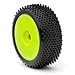 AKA Products INC. 1/8 Crossbrace Medium Long Wear Pre-Mounted Tires Yellow EVO Wheels 2 Buggy AKA14004ZRY