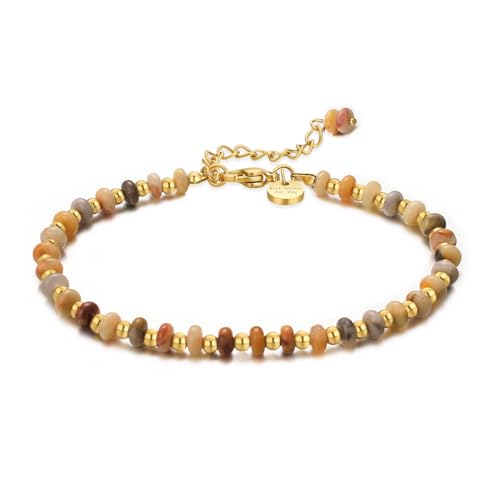 vissen Achat Naturstein Armband Damen Vergoldete Armband Verstellbar Kristall Vintage Freundschaft Modeschmuck