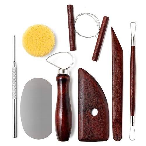 LINPHCEY 8-Piece Clay Sculpting Tools Set Perfect for Polymer Air Dry Modeling Clay Beginners & Professionals Ideal for DIY Pottery & Ceramics Tools for Clay Sculpey Sculpting & Crafting