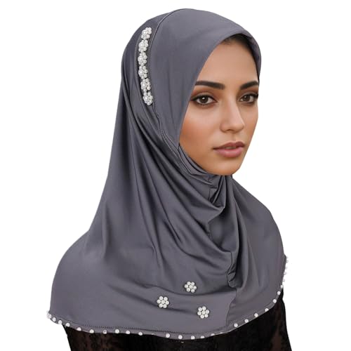 Generisch Lenço de cabeça para mulher, hijab, ramadã, presentes, roupas de oração, muçulmano, lenços umrah, presente da Arábia, roupa islâmica, elástica, turbante, véu facial, monocromático, toucado
