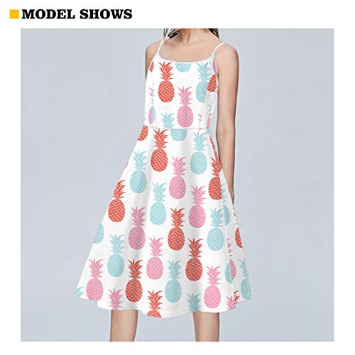 Image of Women's Spaghetti Strap Dress Summer Casual Swing Sundress Girls Beachwear Swing Mini Dress