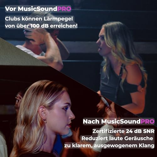 Bollsen MusicSoundPro Ohrstöpsel für Konzerte, Festivals & Partys – 24 dB SNR Lärmreduzierung & Wiederverwendbare Silikon-Ohrstöpsel für Musikliebhaber, DJs & Musiker – Bequem & Unauffällig (1)