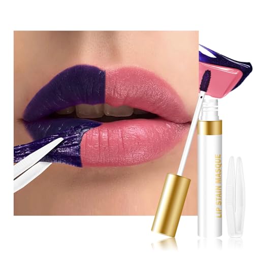 evpct Chestnut Brown Peel Off Lip Stain Tints with Tweezer, Matte Lipstick Lip Stain Long Lasting Waterproof for Women, Non-stick Cup Lipstick Peel Off High Pigmented 24 Hrs Original Lips Stains, 03