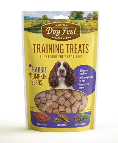 Image of Barkbutler x Dogfest Dog Training Treats, Rabbit & Pumpkin Seeds, Superfood Dog Treats for Adult Dog, Bite-Sized Treats for Puppies, Dog Treat, Aids Digestion & Boosts Immunity