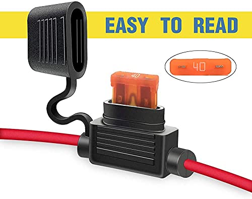 Mcigicm Fuse Holder 10 Gauge, Inline Fuse Holders 10 Awg Waterproof With 40 Amp Fuse, 3 Pack #TOP3