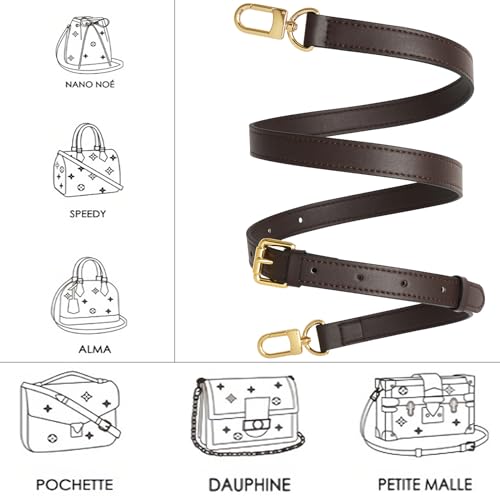 Image of Vachetta Leather purse strap Genuine Leather Adjustable Replacement Strap for Shoulder Bag Handbag Purse