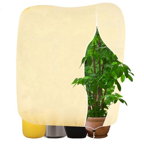 TAIVIN Protection Hivernale pour Plantes d'Extérieur,Housse de Protection pour Plantes avec Fermeture éclair,Respirante,Adaptée aux Plantes en Pot,aux Oliviers et aux Hortensias (120x180cm-1 pcs)