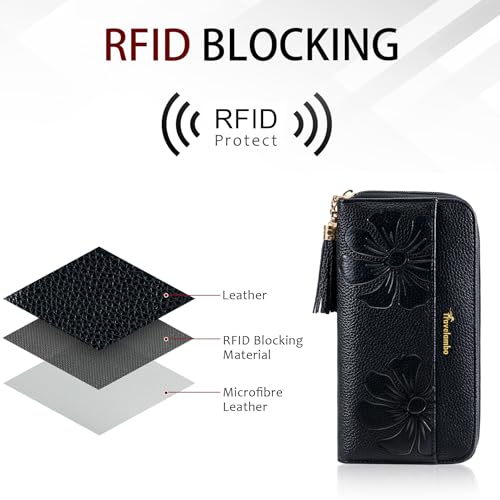 Travelambo Women's Chic Leather Bifold Wallet with Tassel - Stylish Clutch Wristlet for Everyday Use - Image 3