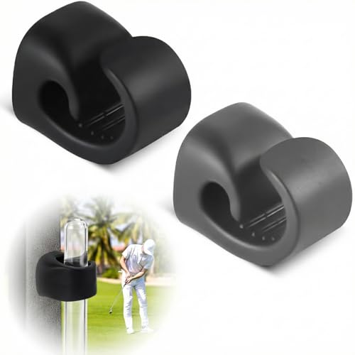 Tolvenza Magnetic Golf Cart Accessory Holder - Fits 20-70 Ring Gauges, Strong Grip Silicone Clip for Golfing, Fishing & Outdoor, Portable Golf Gift for Men, 2 Pack (Black+Gray)