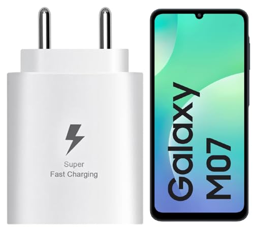 Image of 25W C-Type Super Fast Adapter Compatible with Samsung Galaxy M07 5G Super Fast Charger Adapter for A05 /M17 /S23 Fe /S22 /S21 /21 Fe /A06 /M16 /M35 /S25 /M06 /M05 /A56, A15 /S24 Fe /A16 /A36 5G, White