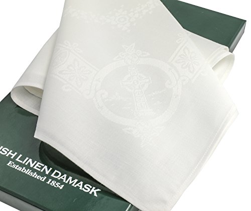 Thomas Ferguson Celtic White Linen Damask Napkins (Set of 6) 22