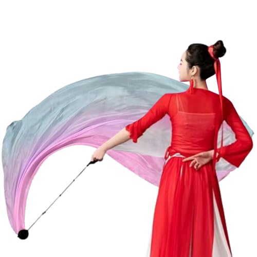 Velo de seda de danza Poi multicolor con degradado elegante de colores 7