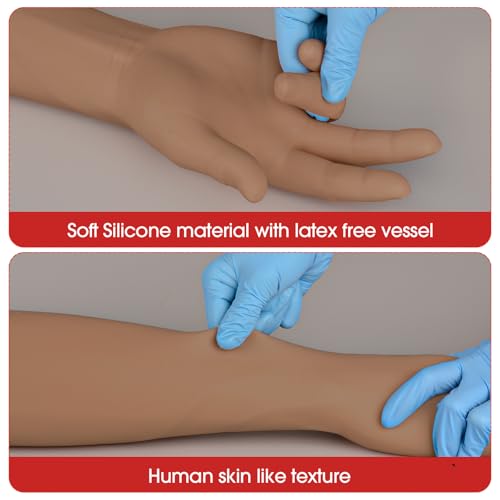 Image of SimCoach Phlebotomy Practice Kit for Injection Training, IV Practice Kit with Phlebotomy Arm, Venipuncture and Blood Draw Practice Kit for Medical Students, Black
