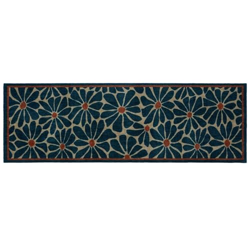Image of My Mat Nylon Indoor Pattern Boho Floral Washable Runner for Hallway, Kitchen, Front Door 50x150cm