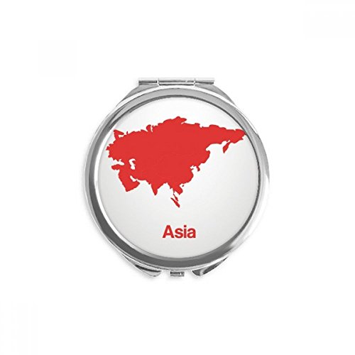 Miroir rond maquillage portable Asie rouge 2,6 x 2,4 pouces multicolore
