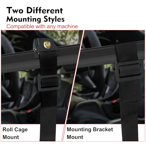 Image of 2PCS 4 Point Bucket Racing Harness With Padding Heavy Duty Buckle, Upgraded 3 Inch Black Straps, UTV Harness 4 point Universal Adjustable for Adults Easy Install