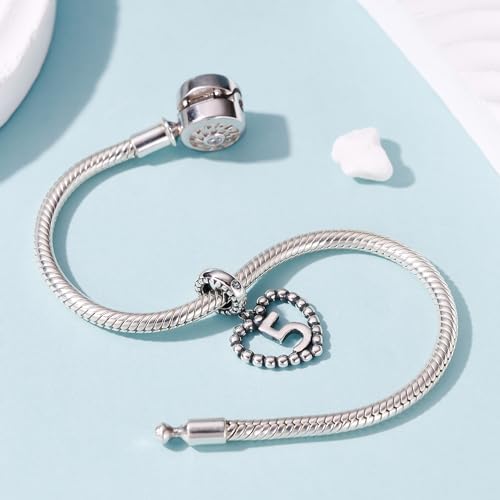 Image of 925 Sterling Silver Number Charm fits Pandora, Gift for Women