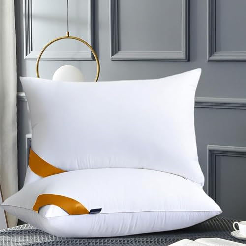2 piezas de almohada de alta resistencia de grado hotelero, almohada de cama individual, almohada de terciopelo suave y de apoyo, almohada de cama adecuada para dormir boca arriba y boca abajo, azul