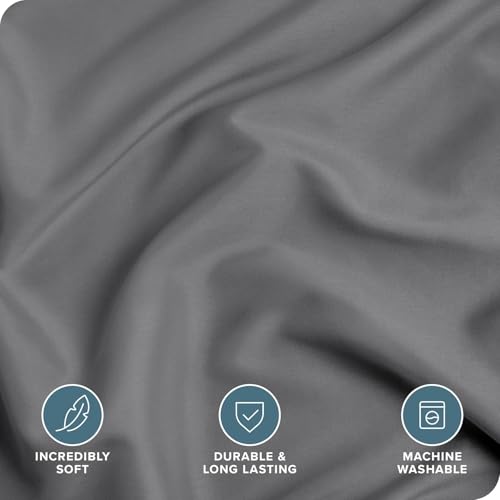 Image of Viewstar Premium Cotton Duvet Cover, Single Size 60x90 Inches, 300 Thread Count, Ultra-Soft, Wrinkle-Free, Cotton-Quilt /Comforter Zipper Cover (Dark Grey)