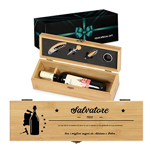 Maverton Cofanetto Porta Vino Amore Completo di Accessori - Set