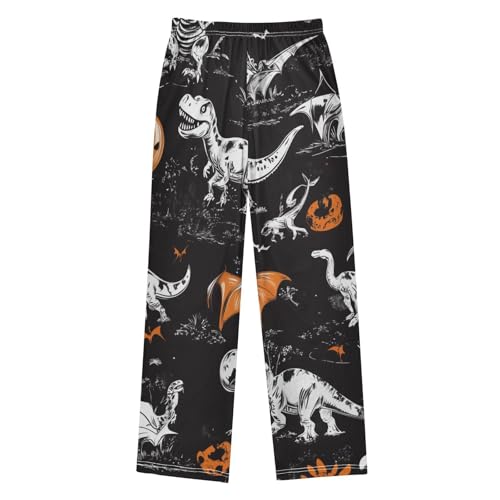 ZZXXB Dinosaur Bat Boys Long Pants Soft Trousers Elastic Waist Kids Lounge Bottoms with Pockets S-XL2