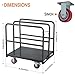 Heavy Duty Panel Truck Cart, Platform Cart W/3 Handrails, 2500 Lbs Capacity Drywall Cart & Lumber Carts, Flatbed Cart W/4 Swivel Casters, All-Steel Hand Truck Push Dolly
