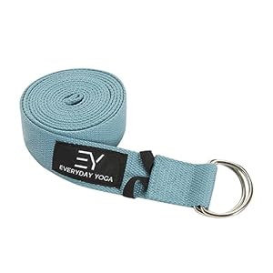 Everyday Yoga Super Strong Strap with Metal D-ring Buckle – Improve Flexibility, Stretching, and Physical Therapy Fitness.