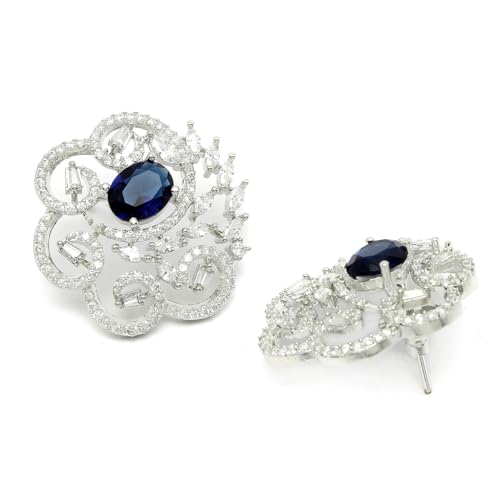 Image of Karatcart Women Green American Diamond Stud Earrings
