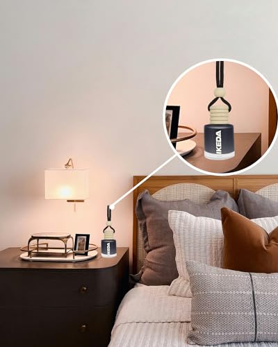 Image of ikeda fragrance Car Air Freshener Hanging,Cylindrical Auto Scent with Vent Clip Bottle,45-Days Long Lasting Fragrance, Essential Oil Diffuser Odor Eliminator for Women (Circle, ice)
